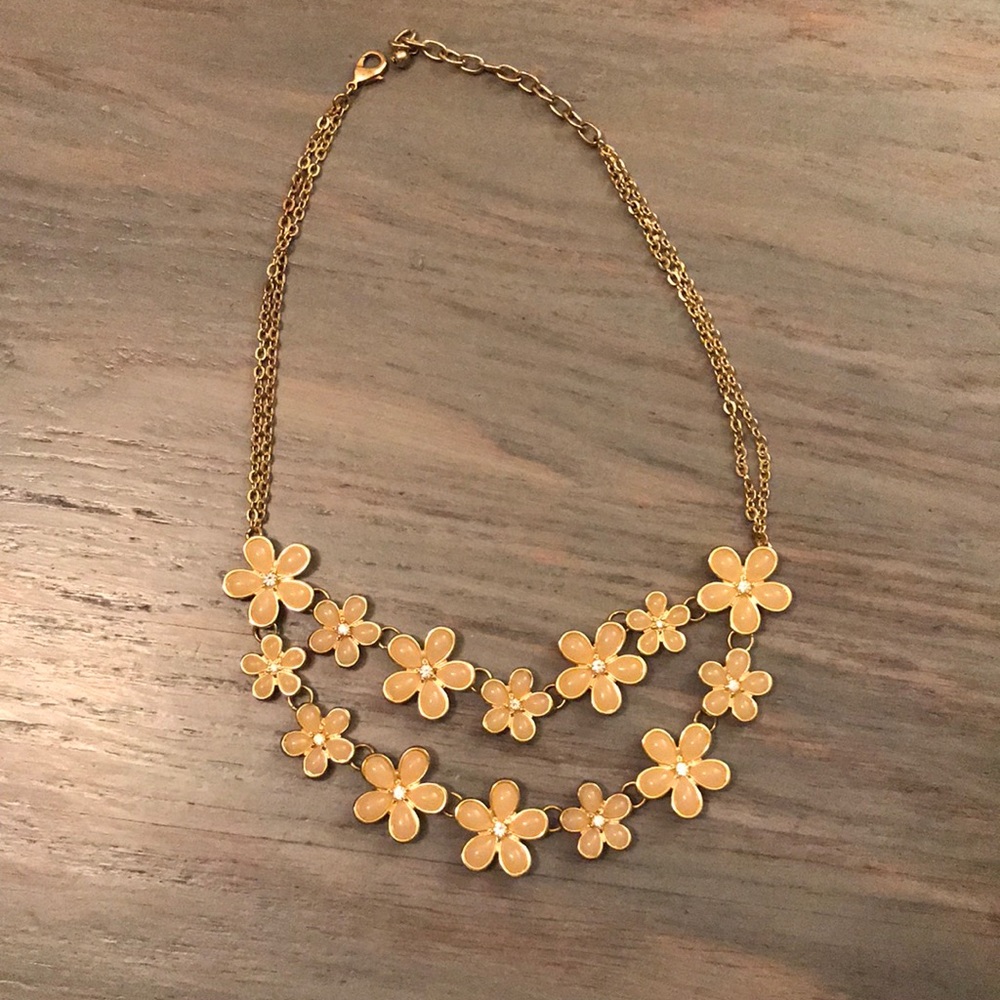 Pale pink floral necklace